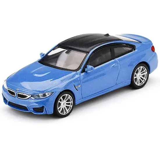 BMW M4 (F82) Yas Marina Blue Metallic with Carbon Top Limited Edition to 2400 pieces Worldwide 1/64 Diecast Model Car by True Scale Miniatures image {1}