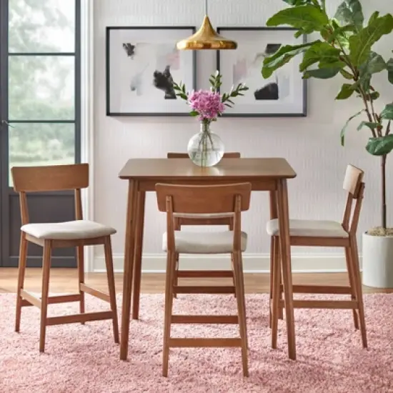 5pc Newington Height Dining Set Walnut - Lifestorey image {1}