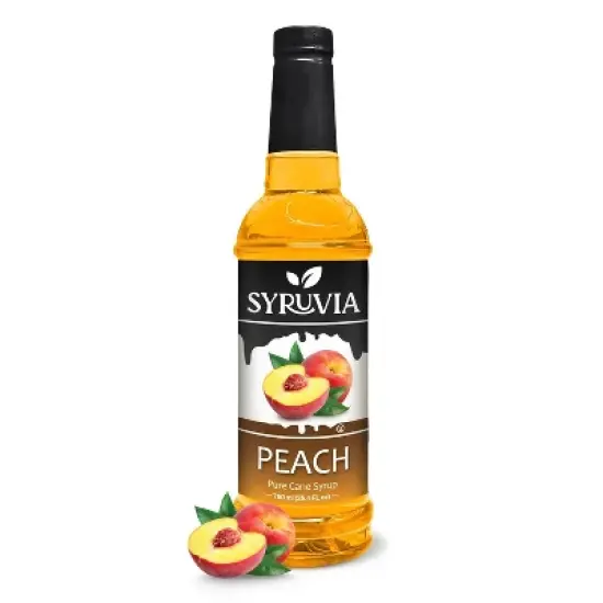 Syruvia Peach Syrup - 25.4 fl oz. Premium Flavoring Syrup For Coffee image {6}