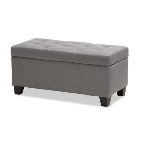Michaela Modern And Contemporary Fabric Upholstered Storage Ottoman - Baxton Studio image {12}