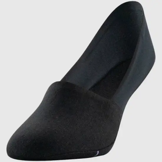 Peds Women's 2pk Smooth Edge Low Cut Liner Socks - Black 5-10: Hidden Gel Heel Grip, Smooth Toe Seams image {2}