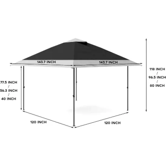 GustoWave Outdoor 12x12Ft Pop Up Gazebos Canopy Tent for Parties, Camping image {1}