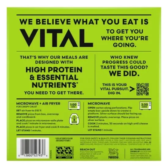 Vital Pursuit Frozen High Protein Chicken Mozzarella Thin Crust Pizza - 6oz image {7}