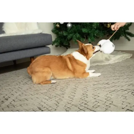 Midlee Marshmallow Snowman Dog Toy- Winter Plush Tug Tug image {6}