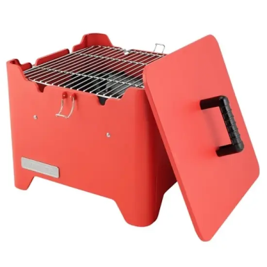Permasteel  Square Portable Charcoal Grill PG-40C10-RD - Red image {3}