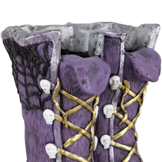Northlight Ceramic Witch's Boots Halloween Decoration - 15" - Purple image {5}