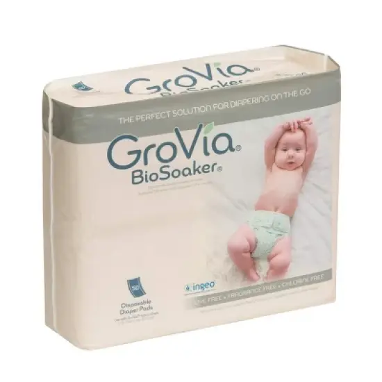 Disposable Pad for Cloth Diapers &ndash; GroVia BioSoaker &ndash; for Natural Parenting &ndash; Secure One Size Eco Friendly Adhesive Inserts &ndash; 50 Count image {2}