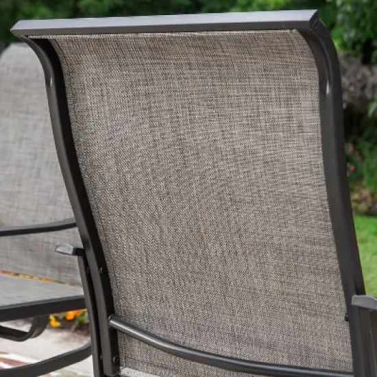 7pc Patio Dining Set with Steel Expandable Table & 360 Swivel Sling Arm Chairs - Captiva Designs image {8}