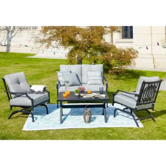 Patio Festival 4pc Steel Patio Conversation Set image {18}