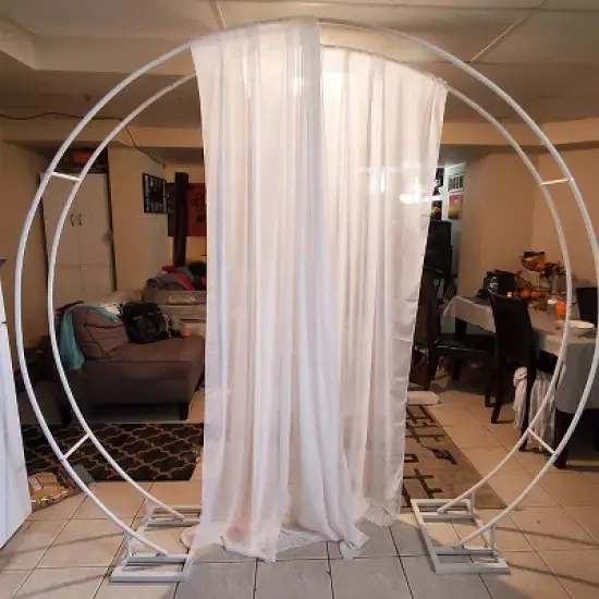 Artloge Large Heavy Duty Round Wedding Arch Double Layer Metal Backdrop Stand with Thickend Square Tubes for Wedding Garden Outdoor Party Decoration image {8}
