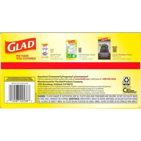 Glad ForceFlex Drawstring Fragrance Free Trash Bags - 13gal/50ct image {12}