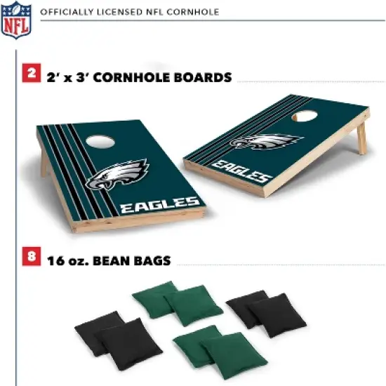 NFL Philadelphia Eagles 2'x3' Wood Cornhole Set image {1}
