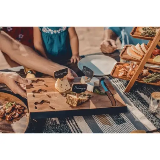 NCAA North Carolina Tar Heels Delio Acacia Wood Cheese Cutting Board and Tool Set image {4}