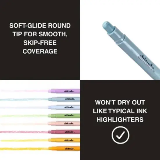 Altitude Gel Highlighters 8pk Smear-Free No Bleed Multicolor image {3}