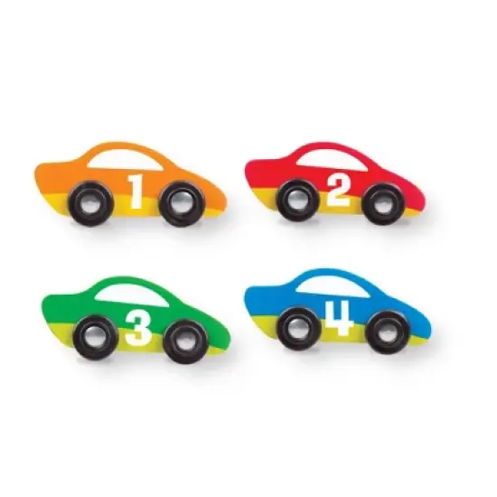 Melissa & Doug Round the Speedway Race Track Rug With 4 Race Cars (39 x 36 inches) image {4}