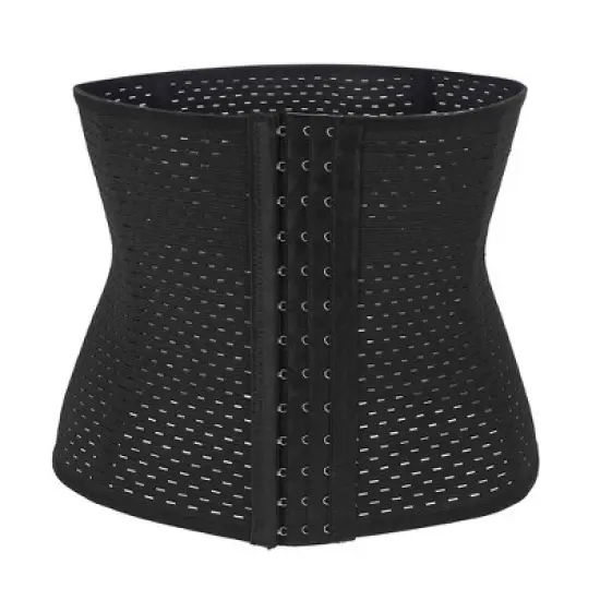 Unique Bargains Women Breathable Body Shaper Waist Trainer Cincher Underbust Corset Shapewear Black image {9}