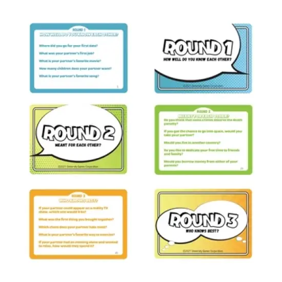 University Games The Couples Quiz! Tin Board Game: Social Skills Party Game, 2+ Players, 20-40 Min Play, Includes Cards image {4}