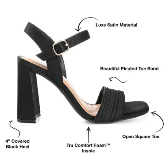 Journee Collection Womens Skiler Tru Comfort Foam Open Square Toe Block Heel Sandals Black 10 image {7}