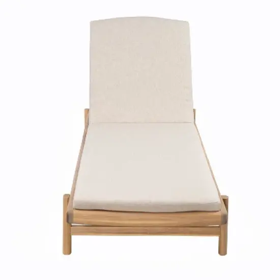 Christopher Knight Home Mallorca Acacia Wood Chaise Lounge With Water-Repellent Cushions image {5}