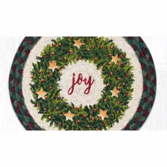 Earth Rugs Decorative Holiday Wreath Printed Round Trivet 10" Farmhouse Kitchen Accent image {1}