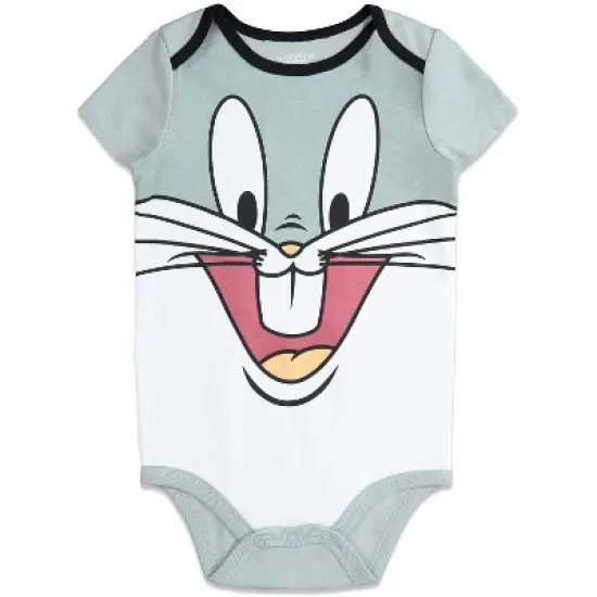 LOONEY TUNES Bugs Bunny Tasmanian Devil Daffy Duck Baby 5 Pack Bodysuits Newborn to Infant image {1}