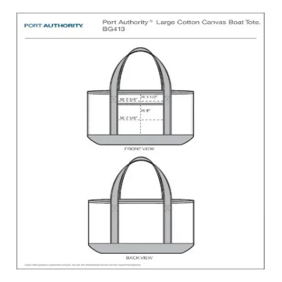 Port Authority Classic Large Cotton Canvas Boat Tote with Snap Closure image {5}