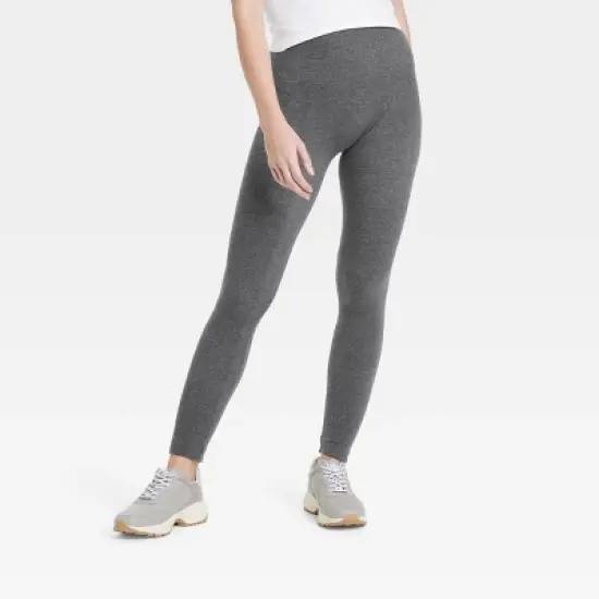 Women's High Waisted Cotton Seamless Fleece Lined Leggings - A New Day&trade; image {6}