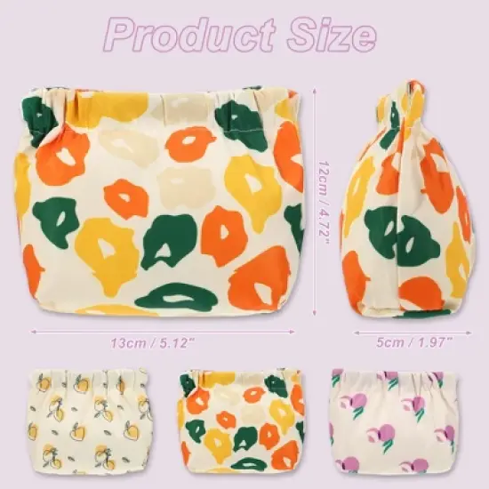 Unique Bargains Waterproof Mini Makeup Bag Multicolored 5.12"x1.97"x4.72" 3 Pcs image {2}