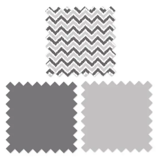 Bacati - Ikat Chevron White Grey Neutral 3 pc Crib Set image {5}