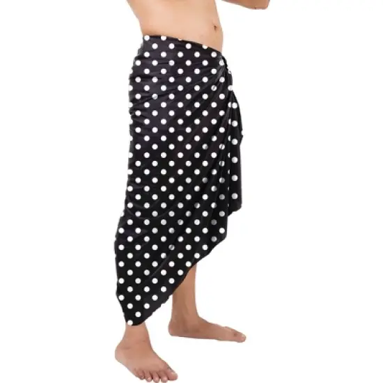 LA LEELA Men's Beachwear Wrap Summer Long Hawaiian Lava Lava Regular Surfing Cover-Up Swimwear Holidays Beach Sarongs for Men One Size Polka Dots, image {2}
