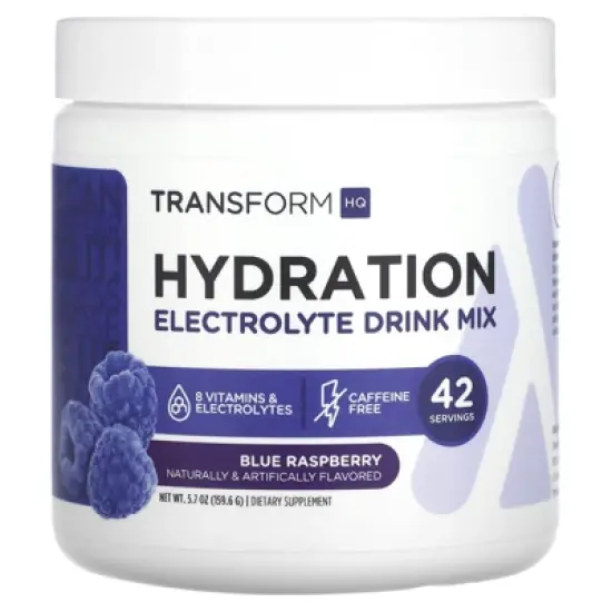 TransformHQ Hydration 42 Servings (Blue Raspberry) - Electrolytes, Mental Clarity, Vitamins image {3}