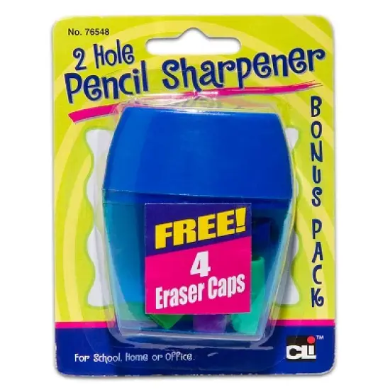 Charles Leonard 3 Hole Pencil Sharpener w/catcher, Assorted Colors, 12 per Pack, 2 Packs image {2}