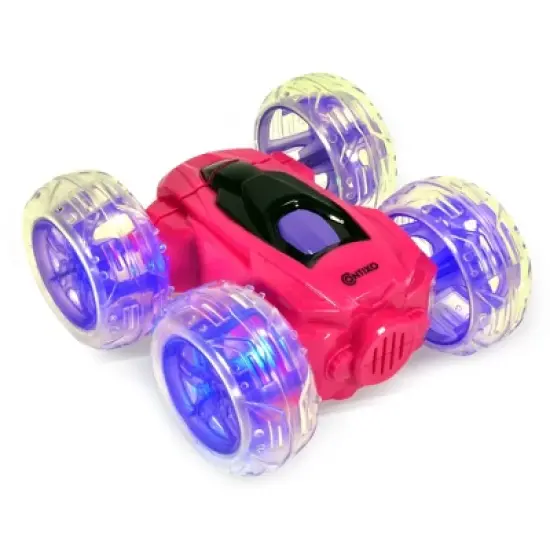 Contixo SC3 RC Flip Racer Stunt Car 2-pack Pink and Green image {9}