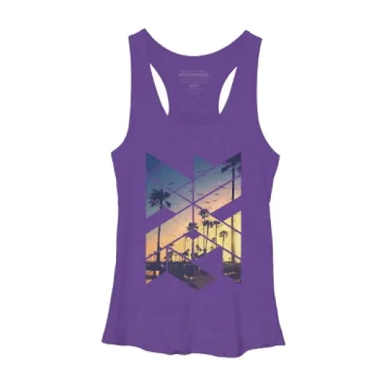 Women's Design By Humans Vintage Palm Beach Geometric By Magnussons Racerback Tank Top image {8}