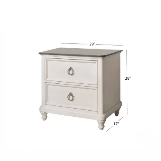 Cristina Two Toned Wooden Nightstand White - Abbyson Living image {2}