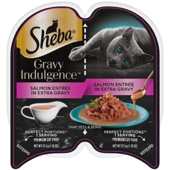 Sheba Salmon and Fish Flavor Gravy Indulgences Wet Cat Food - 2.64oz image {11}