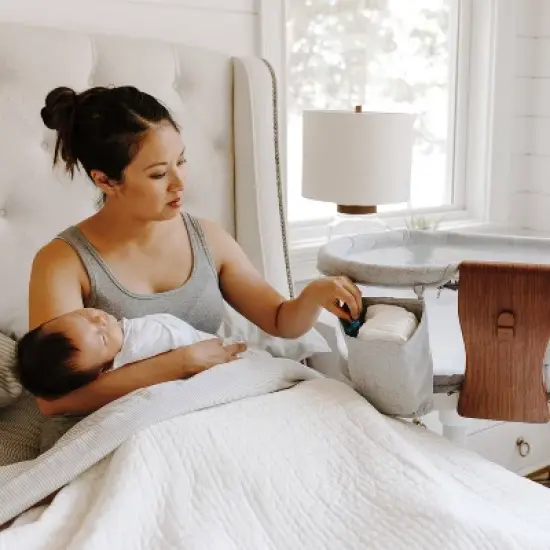 HALO Innovations BassiNest Swivel Sleeper Luxe - Dove Gray Tweed image {3}