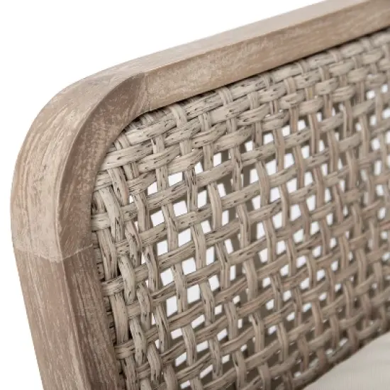 Christopher Knight Home Terry Patio Rustic Acacia Wood Club Chair with Water Resistant Cushions image {7}