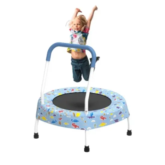 Jump Into Fun 36" Kids Trampoline with Handle, Indoor Mini Trampoline for Kids, Toddlers Small Rebounder Fitness Trampoline image {9}
