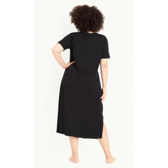 Women's Plus Size Dream Sleep Dress  - Black | EVANS image {1}