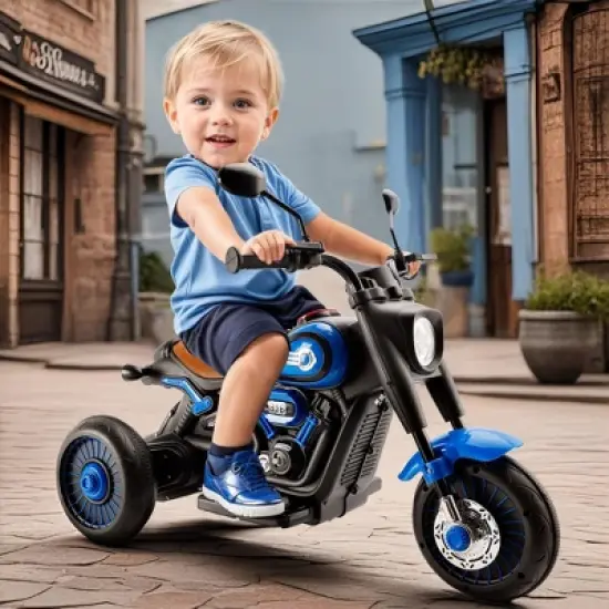 Topteng 3 Wheel 6V Kid Ride On Motorcycle Electric Toy with Colorful Light and Music image {8}