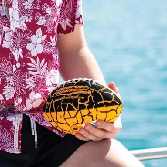 Wave Runner Grip It Waterproof Football 9.25 Inches w/Sure-Grip Technology Play In Water Great for Beach Pool Lake BBQ Park & Anywhere Pump Included image {3}