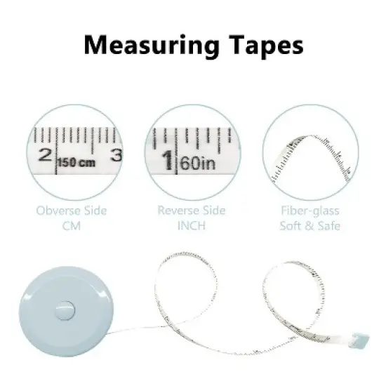 3 Pack Tape Measure Measuring Tape for Body Fabric Sewing Tailor Cloth Knitting Craft Weight image {2}