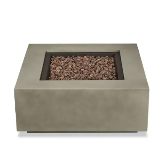 Aegean Square LP Fire Table with NG Conversion - Mist Gray Real Flame image {2}