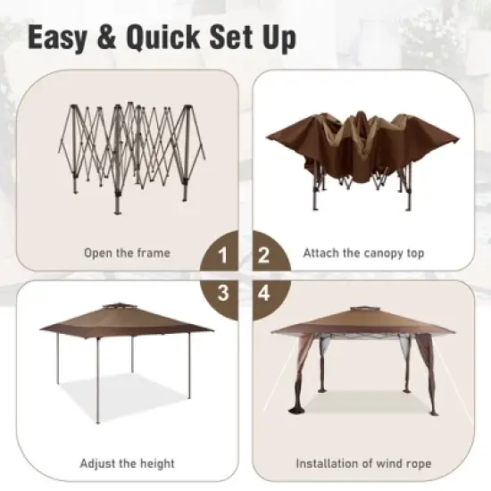 Captiva Designs 13&rsquo; x 13&rsquo; Pop-Up Canopy Tent - Instant Folding Shelter for Large Outdoor Sun Protection image {4}