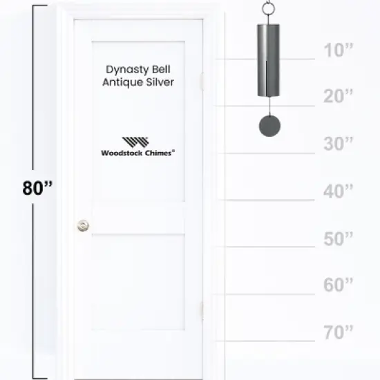 Woodstock Chimes Dynasty Wind Bell Antique Silver 27" image {4}