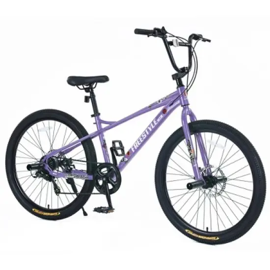 DSVIMOY Bicycles, Kids Bike with Double Disc Brakes, Children's Bicycle for Boys Girls Age 12+ Years, Purple, 68.8"*26.77"*47.6" image {5}