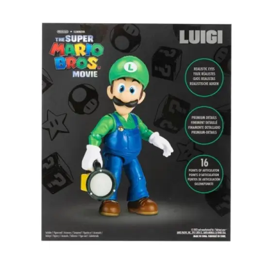 Nintendo The Super Mario Bros. Movie Luigi Figure with Flashlight Accessory image {3}