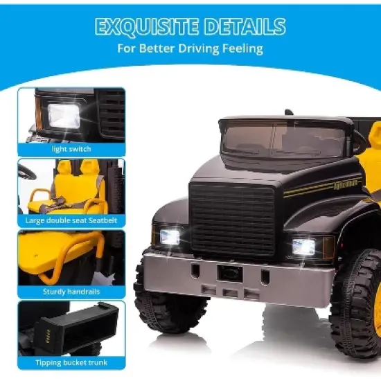 Garvee Kids Ride On Truck Car, 24V Powered Electric Vehicle Truck for Kids with Remote Control, Led Light, Music, Horn, High Low Speed image {1}