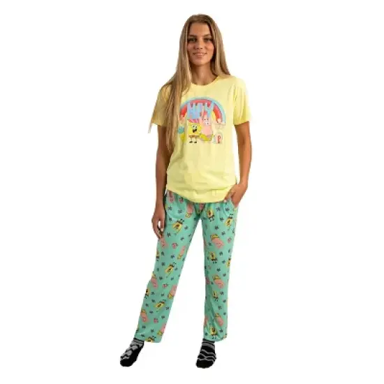 SpongeBob SquarePants Adult Juniors Sleepwear Set with Short Sleeve Tee and Sleep Pants image {4}